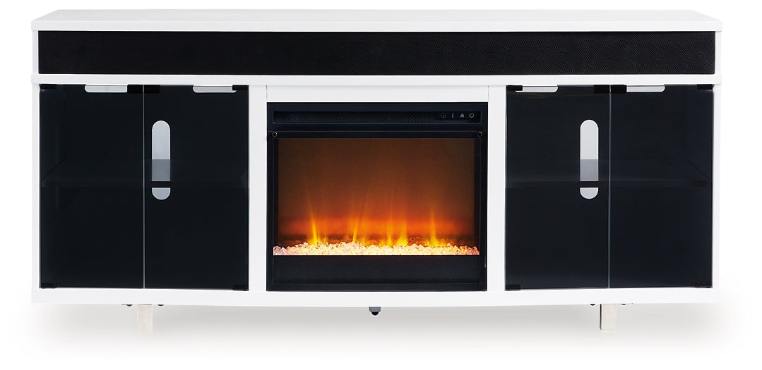 Mueble de TV Gardoni de 72" con chimenea eléctrica