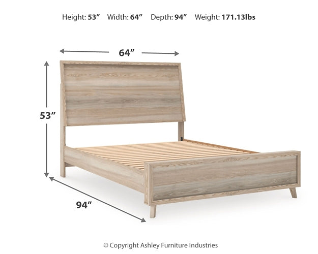 Cama Queen con paneles y tocador con espejo de Hasbrick