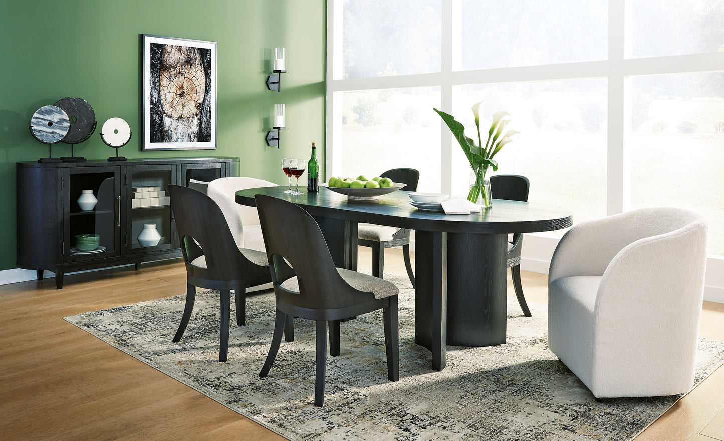 Mesa de comedor y 6 sillas Rowanbeck