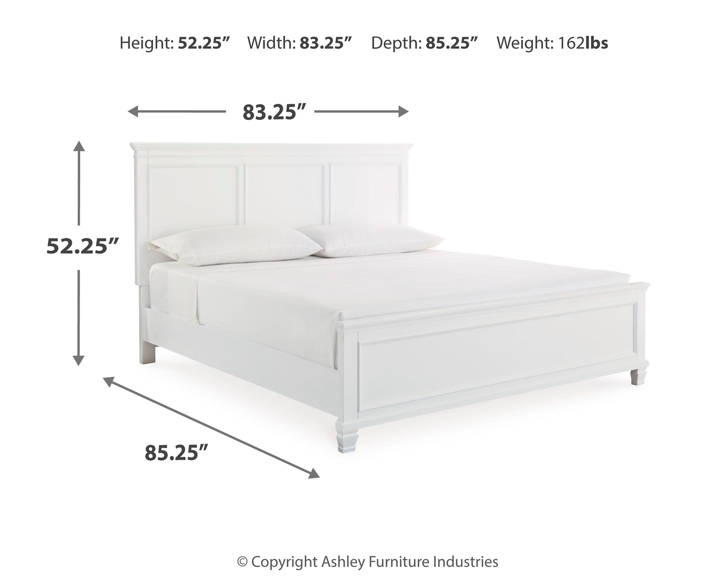 Cama King Fortman con paneles y tocador con espejo